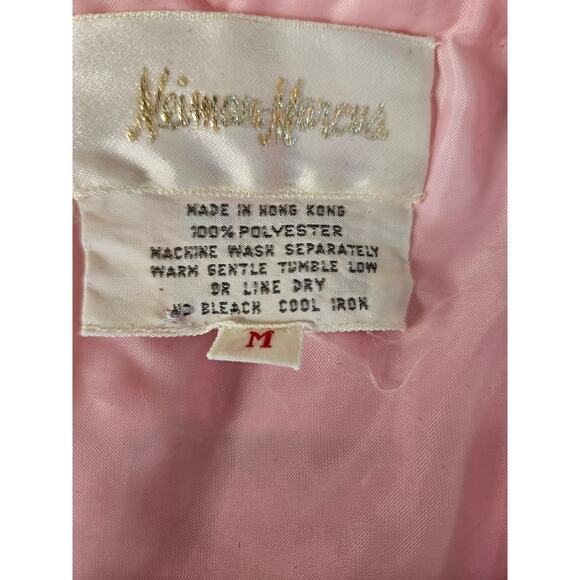 Neiman Marcus Pink Quilted Jacket Sz M Vintage Floral Pattern - Picture 7 of 7